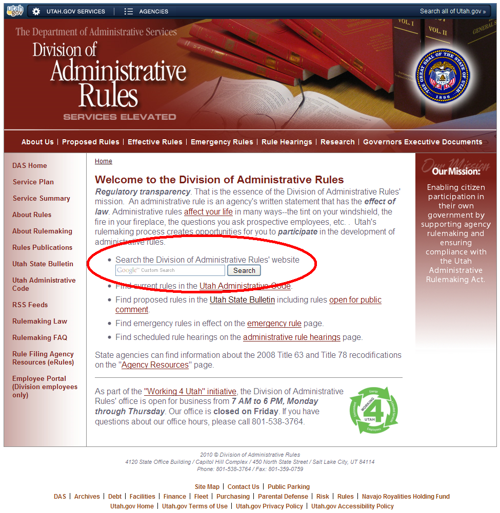 Featured image for “Division of Administrative Rules Adds Google Custom Search to its Website”